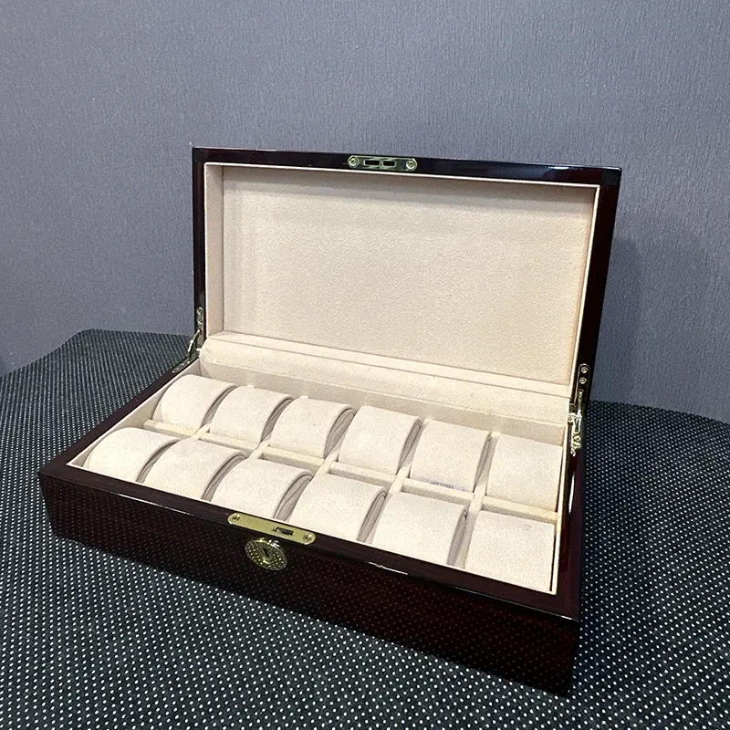 12 Slots Wooden Watch Organizer Box